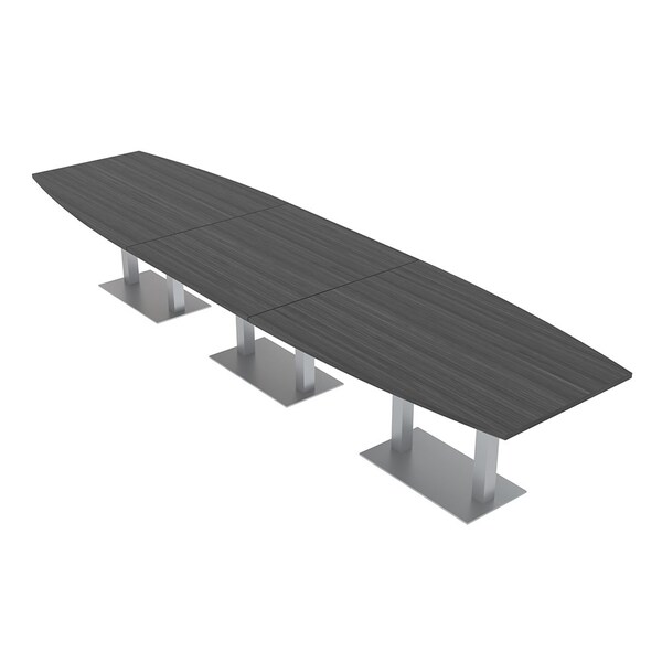 45 in W, 165.75 in L, 29 in H, Engineered Wood Top, Grey